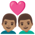 👨🏽‍❤️‍👨🏽 couple with heart: man, man, medium skin tone display on Google